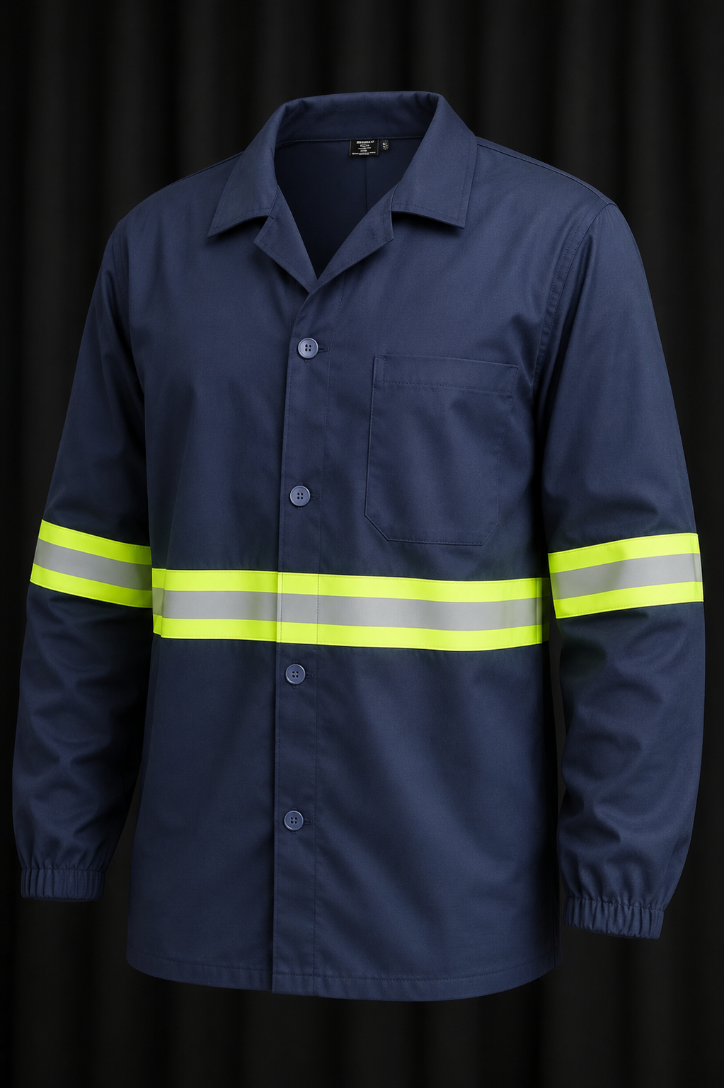 Jaleco Industrial em Brim 100% Algodão com Faixa Refletiva | Uniforme Profissional Silksert